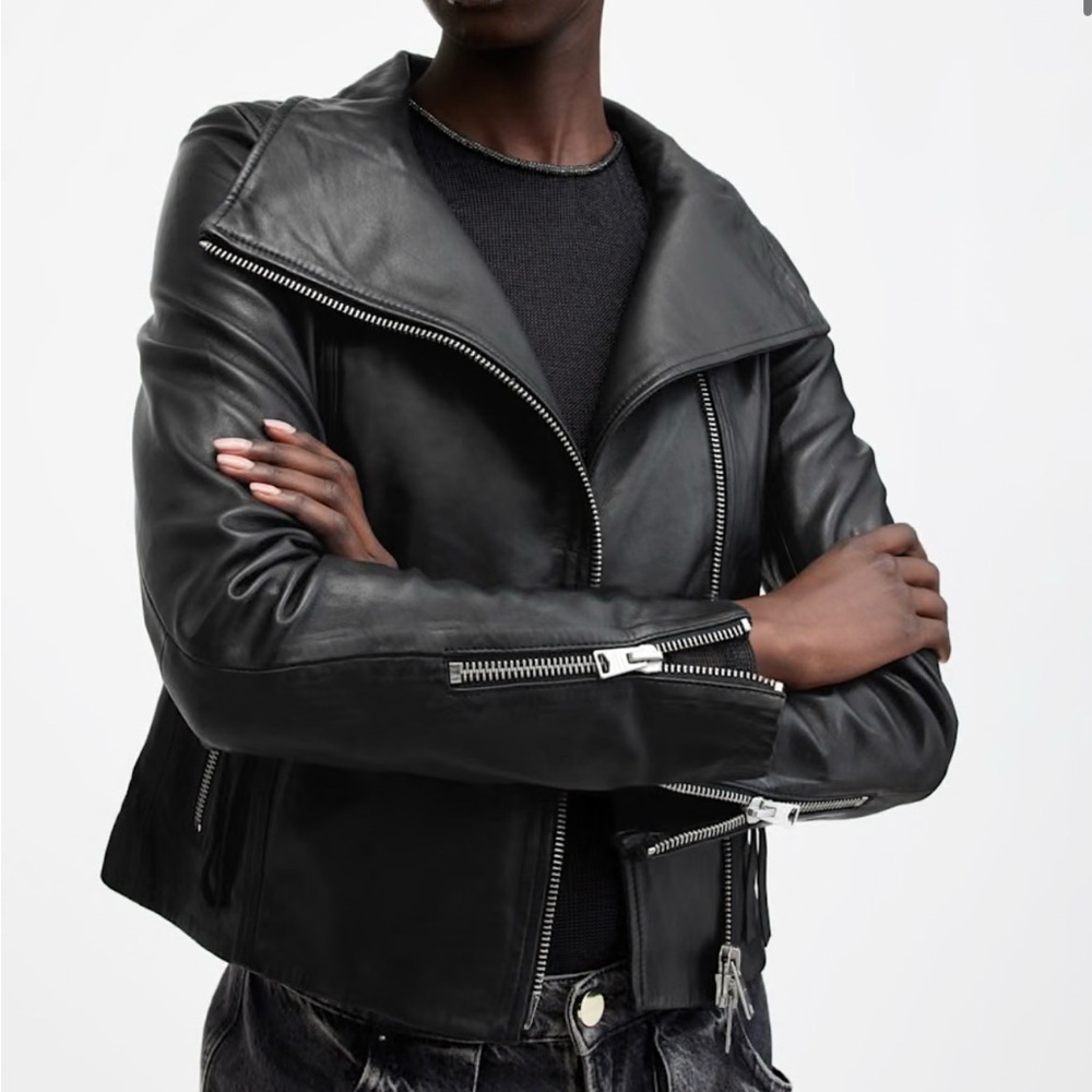 All Saints Dark Leather Jacket